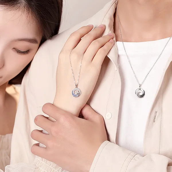Dây Chuyền Đôi Lili Jewelry Đính Đá CZ Hình Sóng Và Gió Mabel LILI_753198 Màu Bạc - Trang sức - Vua Hàng Hiệu