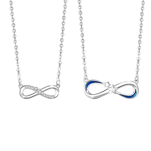 Dây Chuyền Đôi Lili Jewelry Đính Đá CZ Hình Vô Cực Nico LILI_106134 Màu Bạc - Trang sức - Vua Hàng Hiệu