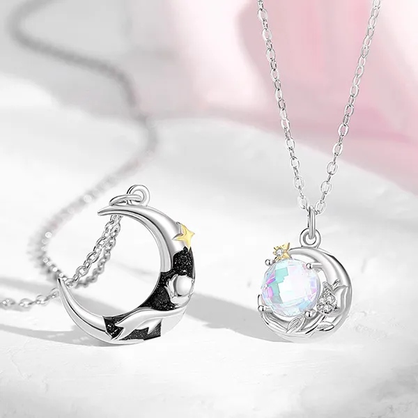 Dây Chuyền Đôi Lili Jewelry Đính Đá CZ LILI_106186 Màu Bạc - Trang sức - Vua Hàng Hiệu