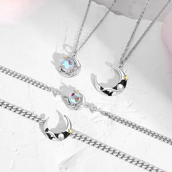 Dây Chuyền Đôi Lili Jewelry Đính Đá CZ LILI_106186 Màu Bạc - Trang sức - Vua Hàng Hiệu