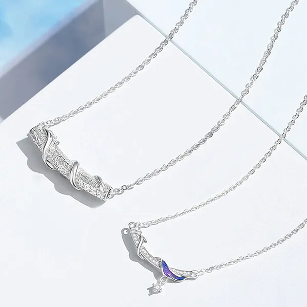Dây Chuyền Đôi Lili Jewelry Đính Đá CZ Rồng Và Phượng Ezequiel LILI_106252 Màu Bạc
