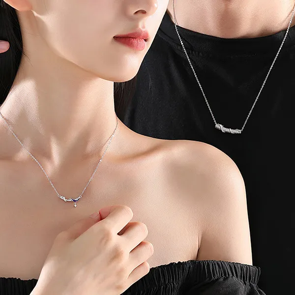 Dây Chuyền Đôi Lili Jewelry Đính Đá CZ Rồng Và Phượng Ezequiel LILI_106252 Màu Bạc