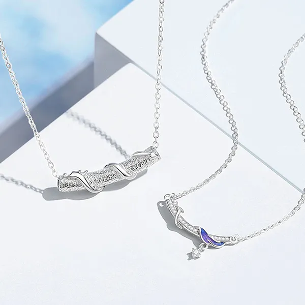 Dây Chuyền Đôi Lili Jewelry Đính Đá CZ Rồng Và Phượng Ezequiel LILI_106252 Màu Bạc