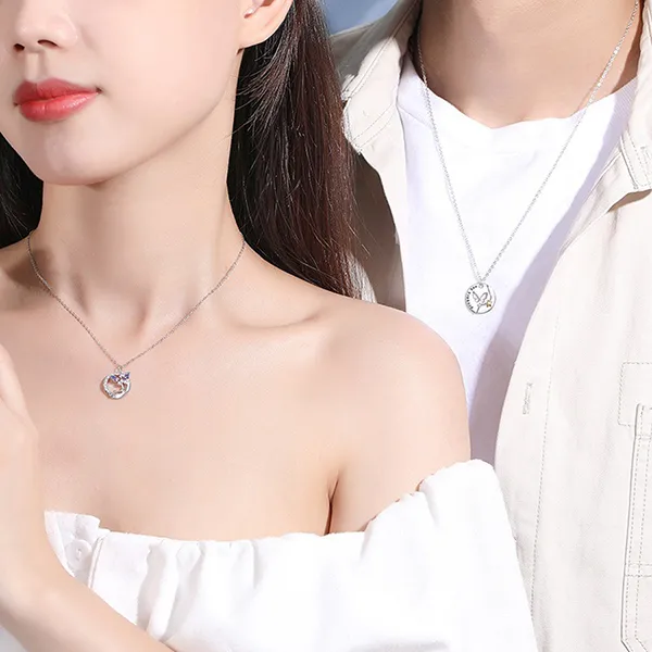 Dây Chuyền Đôi Lili Jewelry Đính Đá CZ Sao Hồ Điệp Tatum LILI_106219 Màu Bạc