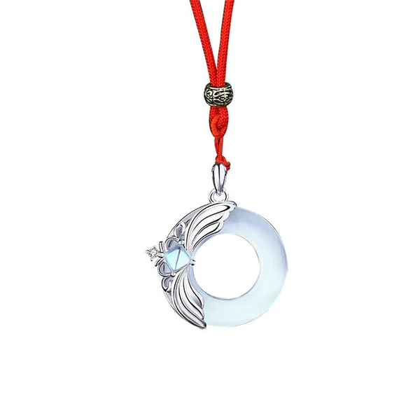 Dây Chuyền Đôi Lili Jewelry Opal Obsidian Princess Prince Dây Sáp LILI_376749 Màu Đen Bạc
