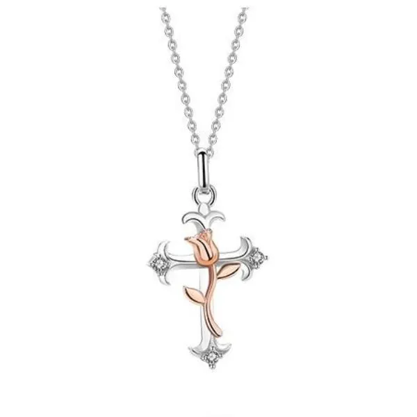 Dây Chuyền Đôi Lili Jewelry Thánh Giá Chữ Thập Đầu Lâu Hoa Hồng LILI_711946 Màu Đen - Hồng