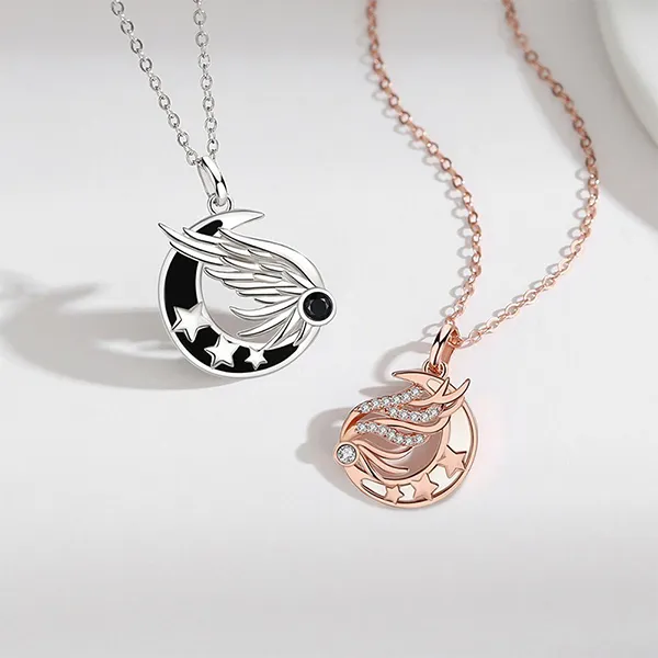 Dây Chuyền Đôi Lili Jewelry Thiên Thần Và Ác Quỷ LILI_529988 Màu Bạc Vàng Hồng - Trang sức - Vua Hàng Hiệu
