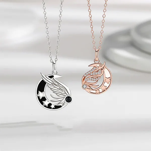 Dây Chuyền Đôi Lili Jewelry Thiên Thần Và Ác Quỷ LILI_529988 Màu Bạc Vàng Hồng - Trang sức - Vua Hàng Hiệu