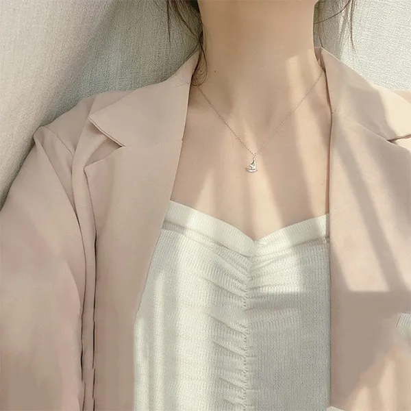 Dây Chuyền Đôi Lili Jewelry Thuyền Và Biển LILI_586836 Màu Bạc