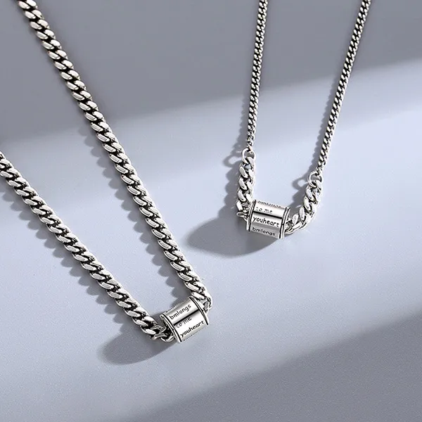 Dây Chuyền Đôi Lili Jewelry Youheart Bmlongs To Me LILI_268278 Màu Bạc