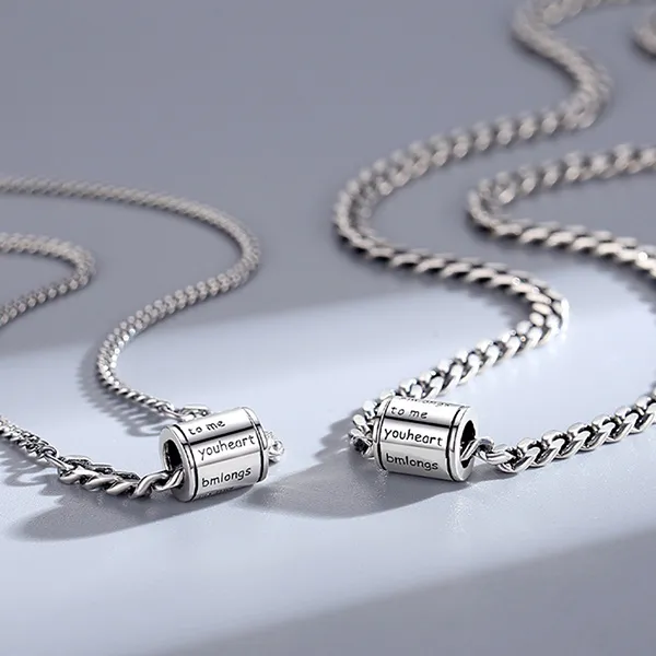 Dây Chuyền Đôi Lili Jewelry Youheart Bmlongs To Me LILI_268278 Màu Bạc