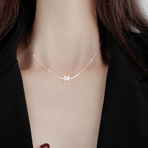Dây Chuyền Lili Jewelry Bạc Nữ Cánh Bướm Gió Lạnh LILI_933796 Vàng Hồng - Trang sức - Vua Hàng Hiệu