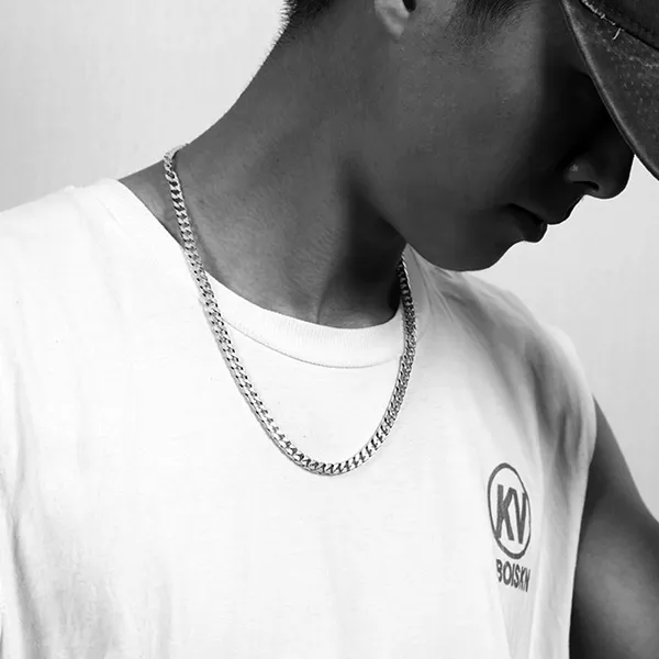 Dây Chuyền Lili Jewelry Dạng Cuban Chuỗi Vance LILI_080856 6mm Màu Bạc Size 40