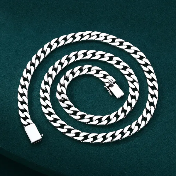 Dây Chuyền Lili Jewelry Dạng Cuban Chuỗi Vance LILI_080856 6mm Màu Bạc Size 40