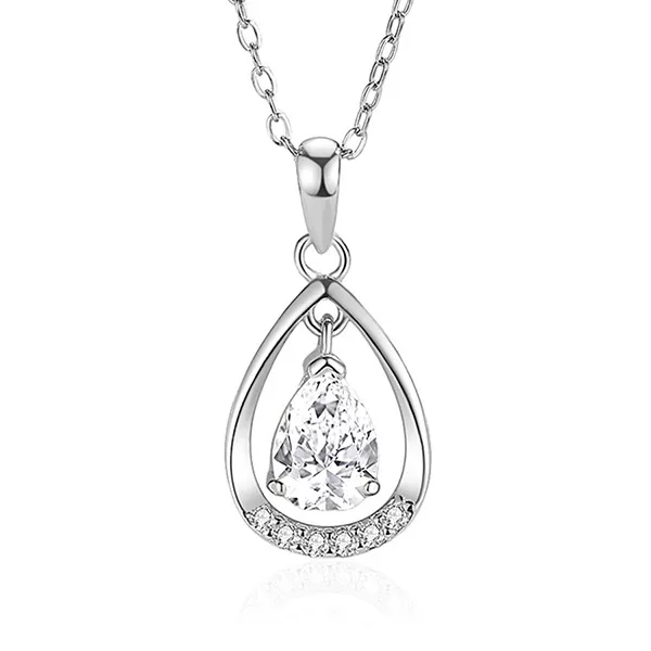 Dây Chuyền Nữ Lili Jewelry Đính Đá CZ Hình Giọt Nước Iris LILI_125647 Màu Bạc