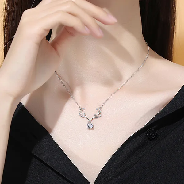 Dây Chuyền Nữ Lili Jewelry Đính Kim Cương Moissanite LILI_055097 Màu Bạc - Trang sức - Vua Hàng Hiệu