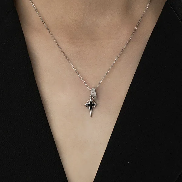 Dây Chuyền Nam Lili Jewelry Bạc Đính Đá CZ Hình Ánh Sao Cassian LILI_131716 Màu Bạc - Trang sức - Vua Hàng Hiệu