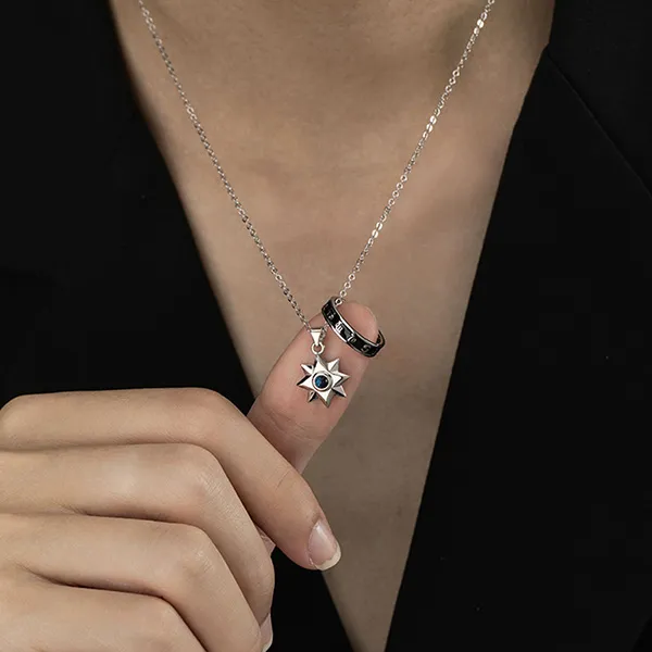 Dây Chuyền Nam Lili Jewelry Bạc Đính Đá CZ Hình Ngôi Sao Lấp Lánh Matheo LILI_131754 Màu Bạc - Trang sức - Vua Hàng Hiệu