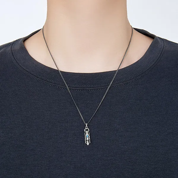 Dây Chuyền Nam Lili Jewelry Bạc Đính Đá CZ Hình Rồng Nathaniel LILI_106024 Màu Bạc - Trang sức - Vua Hàng Hiệu
