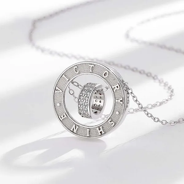 Dây Chuyền Nam Lili Jewelry Bạc Đính Đá CZ Nhẫn Lồng Nhẫn Armando LILI_078626 Màu Bạc