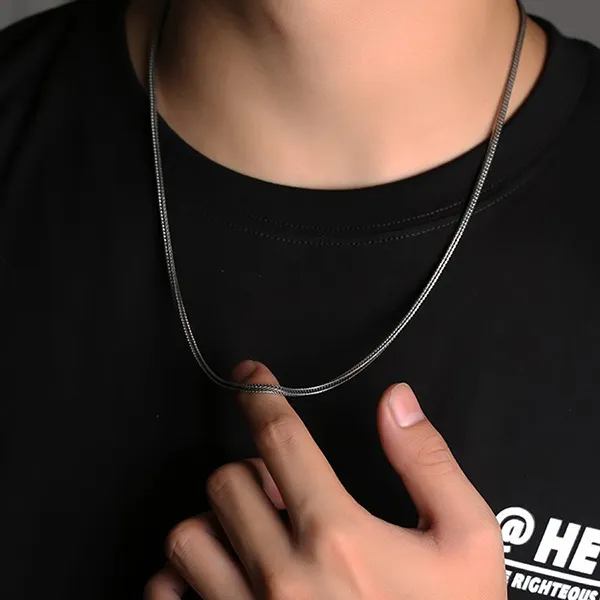 Dây Chuyền Nam Lili Jewelry Bạc Thái Bện Chặt LILI_716415 Màu Bạc Size 45