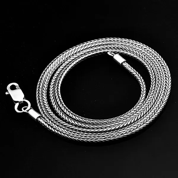 Dây Chuyền Nam Lili Jewelry Bạc Thái Bện Chặt LILI_716415 Màu Bạc Size 45