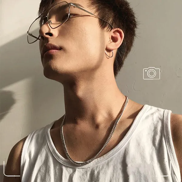 Dây Chuyền Nam Lili Jewelry Bạc Ý Khoen Lật Nguyên Chất Xích Xoắn Sợi To The King LILI_124533 6mm Màu Bạc Size 50