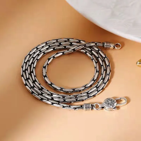 Dây Chuyền Nam Lili Jewelry Chuỗi Đốt Tre Jones LILI_080591 Màu Bạc Size 50cm - Trang sức - Vua Hàng Hiệu