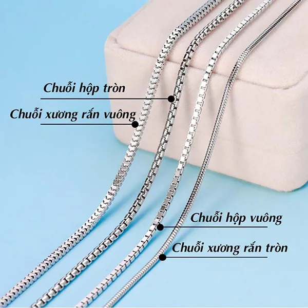 Dây Chuyền Nam Lili Jewelry Chuỗi Xương Rắn Vuông LILI_345554 Màu Bạc Size 50