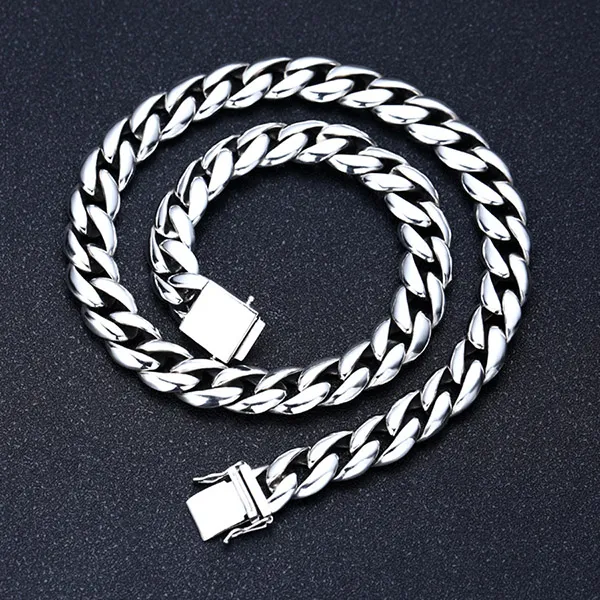 Dây Chuyền Nam Lili Jewelry Cuban Cỡ Lớn Bronson LILI_080557 Màu Bạc Size 50cm
