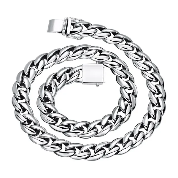Dây Chuyền Nam Lili Jewelry Cuban Cỡ Lớn Bronson LILI_080557 Màu Bạc Size 50cm
