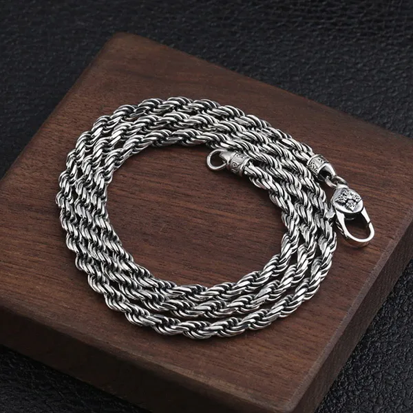 Dây Chuyền Nam Lili Jewelry Dạng Chuỗi Xoắn Cỡ Lớn Rodney LILI_080806 Màu Bạc Size 50cm - Trang sức - Vua Hàng Hiệu