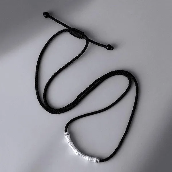 Dây Chuyền Nam Lili Jewelry Dây Bện Hình Đốt Tre Spencer LILI_095065 Màu Bạc/Đen