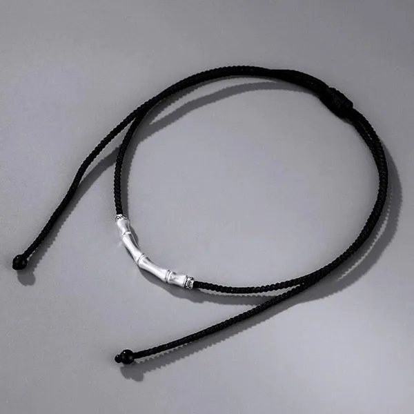 Dây Chuyền Nam Lili Jewelry Dây Bện Hình Đốt Tre Spencer LILI_095065 Màu Bạc/Đen