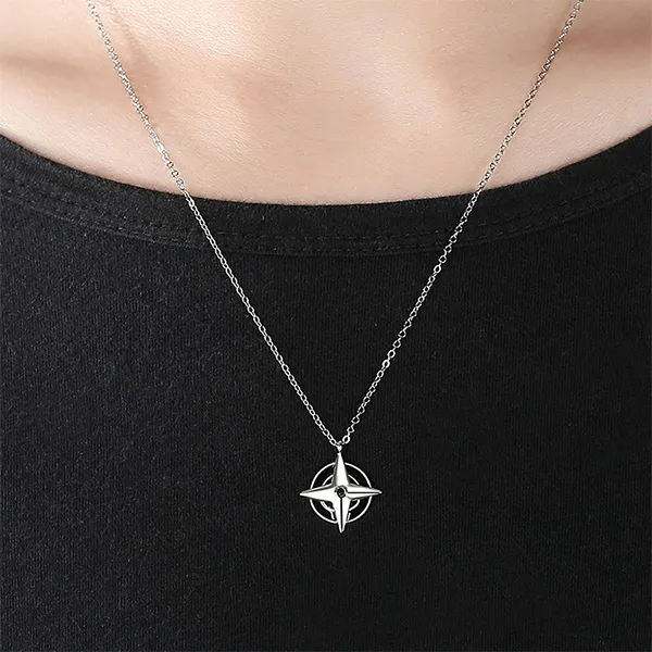 Dây Chuyền Nam Lili Jewelry Đính Đá CZ LILI_106095 Màu Đen Bạc