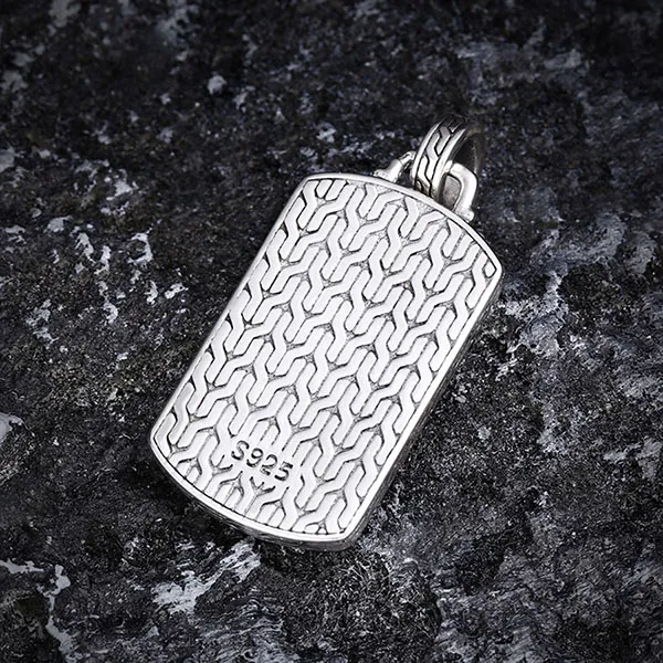 Mặt Dây Chuyền Nam Lili Jewelry Hình Hoa Văn Joziah LILI_080177 Màu Bạc