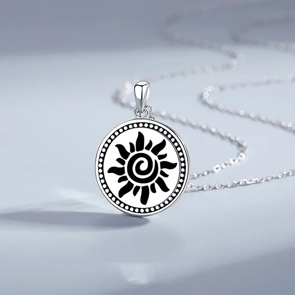 Dây Chuyền Nam Lili Jewelry Hình Mặt Trời Brandon LILI_106073 Màu Bạc Đen