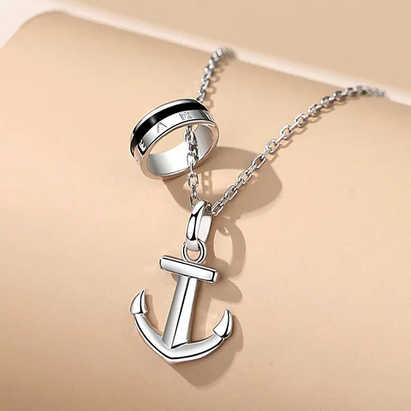 Dây Chuyền Nam Lili Jewelry Hình Mỏ Neo Amoura LILI_106007 Màu Bạc - Trang sức - Vua Hàng Hiệu