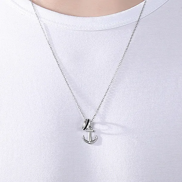 Dây Chuyền Nam Lili Jewelry Hình Mỏ Neo Amoura LILI_106007 Màu Bạc - Trang sức - Vua Hàng Hiệu