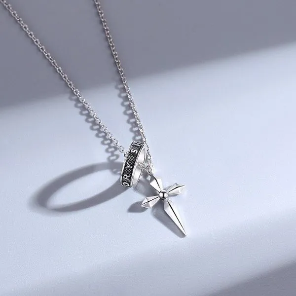Dây Chuyền Nam Lili Jewelry Hình Thánh Giá Victory LILI_106080 Màu Trắng