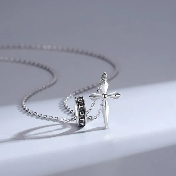 Dây Chuyền Nam Lili Jewelry Hình Thánh Giá Victory LILI_106080 Màu Trắng