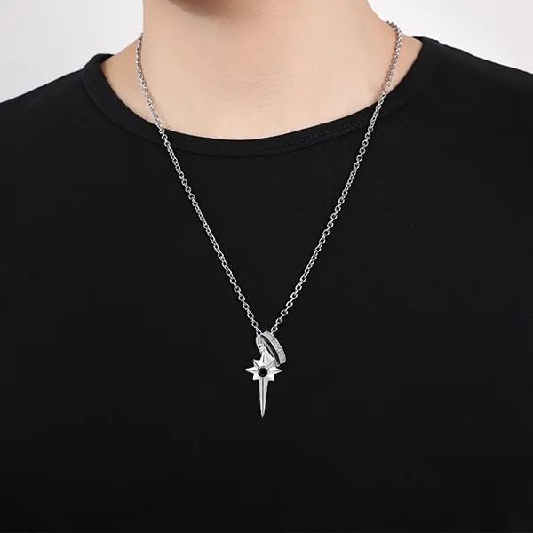Dây Chuyền Nam Lili Jewelry Nhẫn Kèm Ngôi Sao 6 Cánh Scott LILI_078646 Màu Bạc