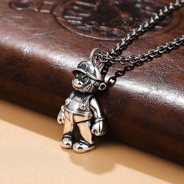 Mặt Dây Chuyền Nam Lili Jewelry Nhân Vật Mario LILI_076153 Màu Bạc