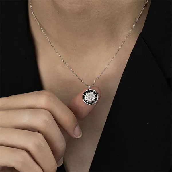 Dây Chuyền Nam Lili Jewelry The Sun LILI_131724 Màu Bạc Đen