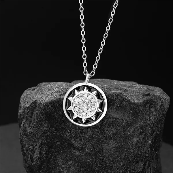 Dây Chuyền Nam Lili Jewelry The Sun LILI_131724 Màu Bạc Đen