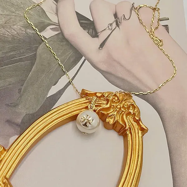 Dây Chuyền Ngọc Trai Nữ Tory Burch Necklace Gold Màu Vàng