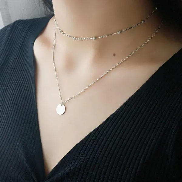 Dây Chuyền Nữ Lili Jewelry 2 Tầng The Night LILI_717376 Màu Bạch Kim - Trang sức - Vua Hàng Hiệu