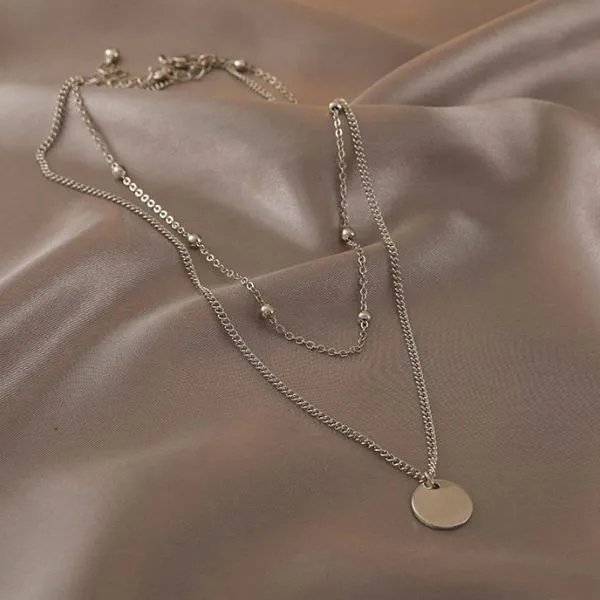 Dây Chuyền Nữ Lili Jewelry 2 Tầng The Night LILI_717376 Màu Bạch Kim - Trang sức - Vua Hàng Hiệu