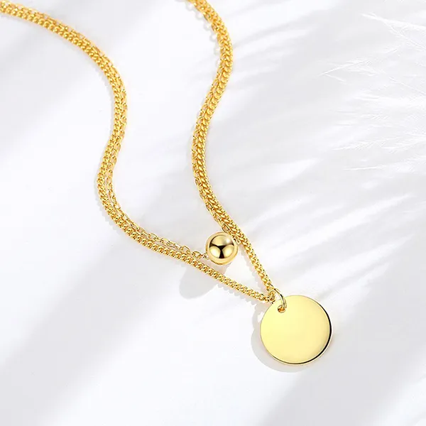 Dây Chuyền Nữ Lili Jewelry Bạc 2 Tầng Tròn Estelle LILI_105926 Màu Vàng