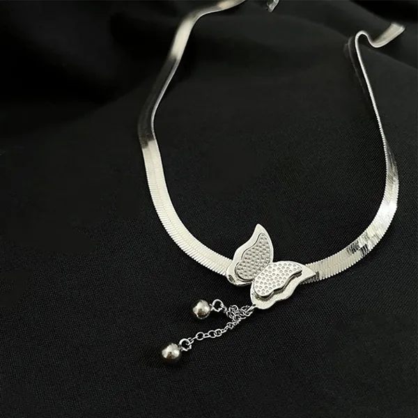 Dây Chuyền Nữ Lili Jewelry Bạc Choker Dạng Mì Dẹt LILI_336865 Màu Bạc